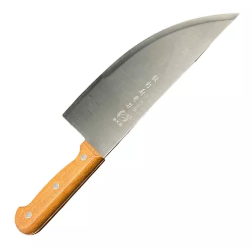 Cuchillo Hacha Cocina Acero Inoxidable Mango Madera 32cm