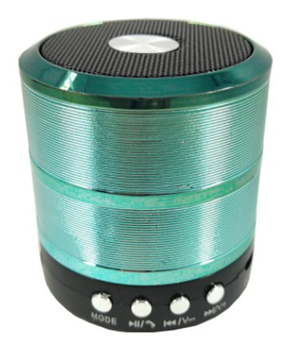 Imagem 1 de 5 de Mini Caixa De Som Portátil Bluetooth Mp3 Ws-887 Verde