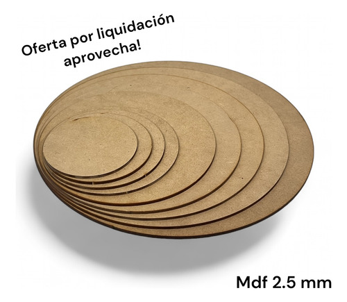 Círculos De Mdf 2.5 Mm Tamaños Variados - Pack 50