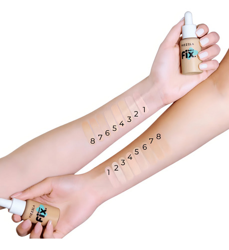 Base de maquiagem líquida Vizzela Fix Base Líquida Fix Base Líquida Fix - Vizzela tom cor 2 - 30mL