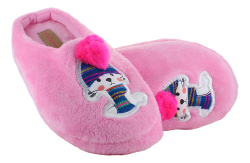 Bumy Pantufla Afelpada Gato Pompon Suave Confort Mujer 87269