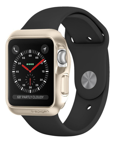 Estuche Funda | Spigen Slim Armor | Para Apple Watch 3 2 1 | Tamaño: 42mm | Color: Dorado Champaña | Acabados Premium | Protección Antichoque