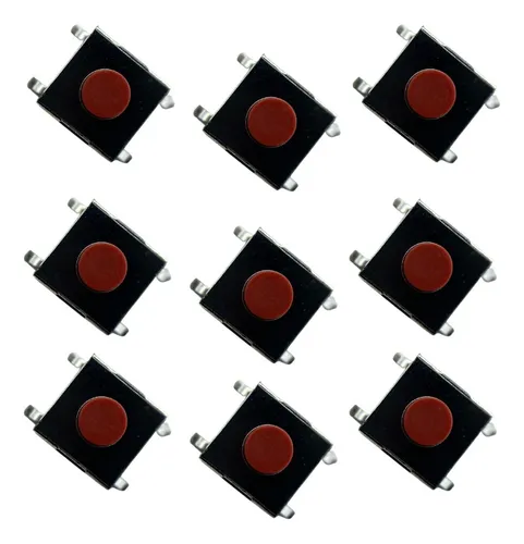 100 X Boton Pulsador Tactil Switch Smd 4 Pines 6x6x3mm