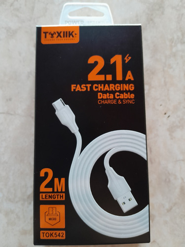 Cable Micro Usb 2metros 2.1a Carga Rápida Toxiik