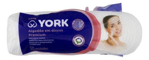 Algodão em Discos York Premium Pacote 50 Unidades