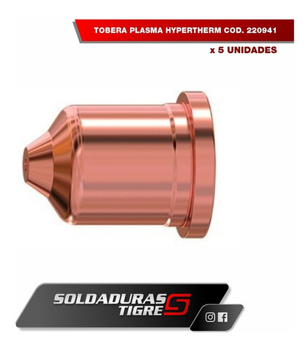 Tobera Plasma Hypertherm Original X 5 Unid, Cod. 220941