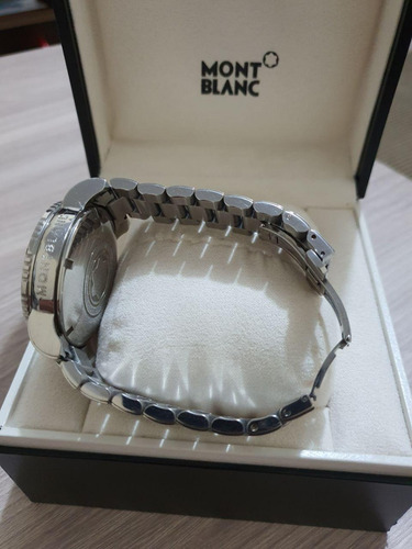 Relógio Montblanc Stainless Steel Ref: 7034 Fundo Preto!!!