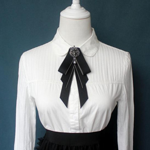3 Pajarita Preatada Para Mujer, Broche De Estilo Retro Negro