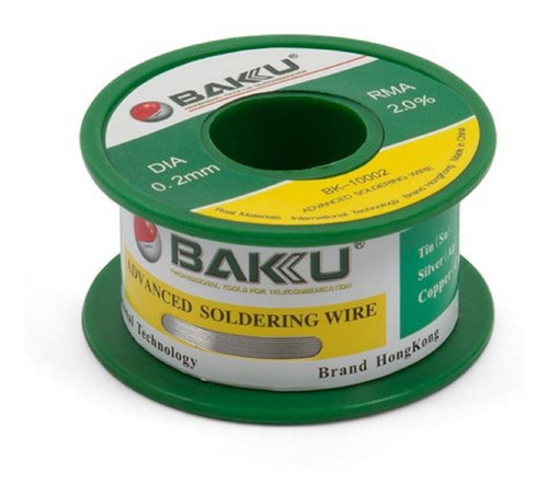 Imagen 1 de 1 de Rollo De Soldadura De Estaño Baku 10002 0.2mm X 50gr