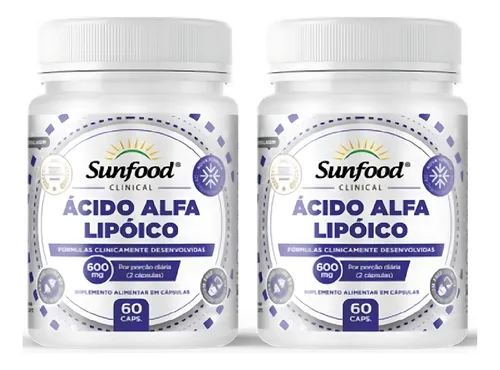 comprar Kit 2 Un - Acido Alfa Lipoico 600mg 60 Caps Sunfood Clinical