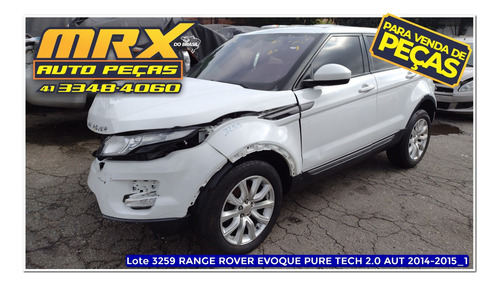 Sucata Range Rover Evoque Pure Tech 2.0 Aut 2015 Pecas