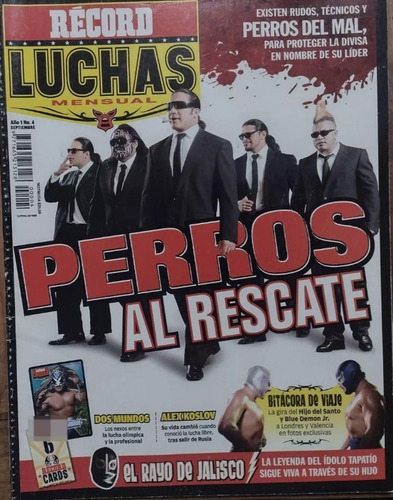 Revista Record Luchas Septiembre 2009 Los Perros Del Mal