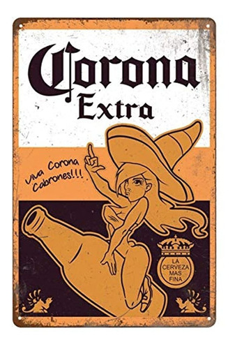 Carteles De Hojalata Retro Vintage, Corona Cerveza Extra