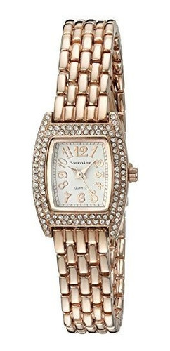 Reloj De Pulsera De Cuarzo Tonneau Femenino Rosa Vnr720 De