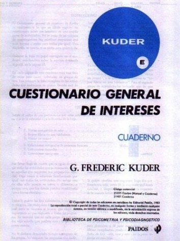 Test Kuder (manual) Cuestionario General De Intereses - Fred