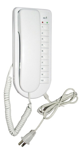 Interfon Digital Para 10 Comunicaciones Selectiva Alámbrico Color Blanco