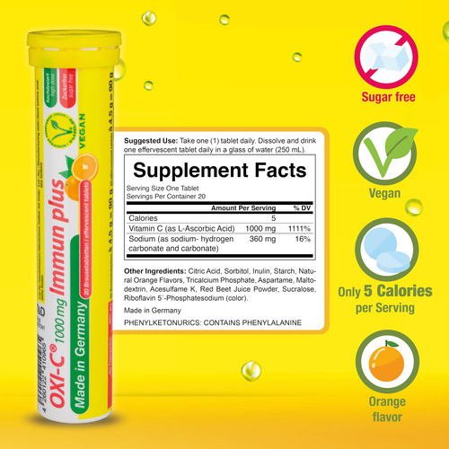 T&d Oxi C Vitamina C 1000mg 140 Tabletas Efervescentes