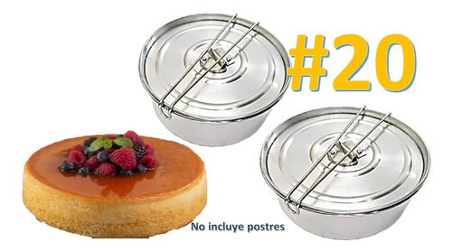 Flaneras Moldes Flan Reposteria 2 Pz  Con Tapa Y Seguro #20