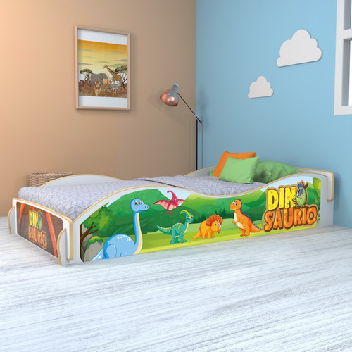 Cama Infantil Dino Dinosaurio 1,40 Los Ayuda Dormir Solitos