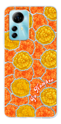 Funda Para Zte Para Mujer Flores Cempasúchil Con Nombre