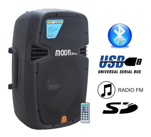 Imagen 3 de 11 de Caja Bafle Moon Potenciado 150w Parlante De 10 Detalle Sale%