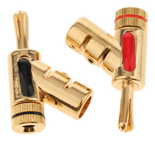 4pcs 4mm Cobre Chapado En Oro Banana Drads Conectores De