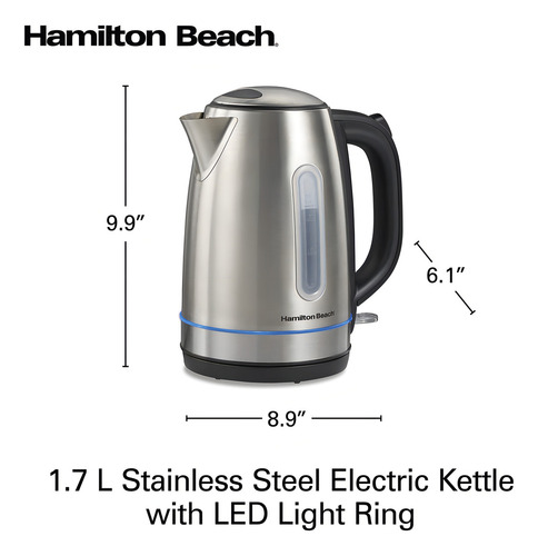 Hamilton Beach Tetera Eléctrica. Color Acero Inoxidable