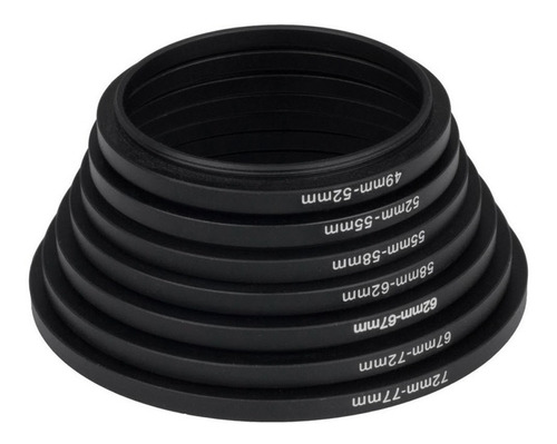 49 – 77 mm Aluminio anodizado negro metal Anillo adaptador de filtro Step Up de 49 mm a 77 mm . Compatible con objetivos de 49 mm de todos los fabricantes: anillo de filtro de hasta 77 mm 