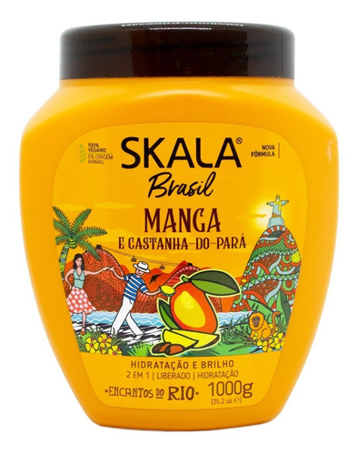 Skala Brasil Mango Máscara Vegana Anti Frizz Pelo 1kg Local 