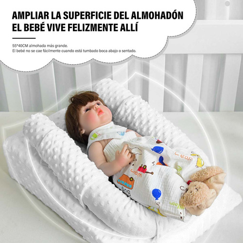 Cojin Antireflujo Soporte Cuna De Material 100% Impermeable Color Blanco