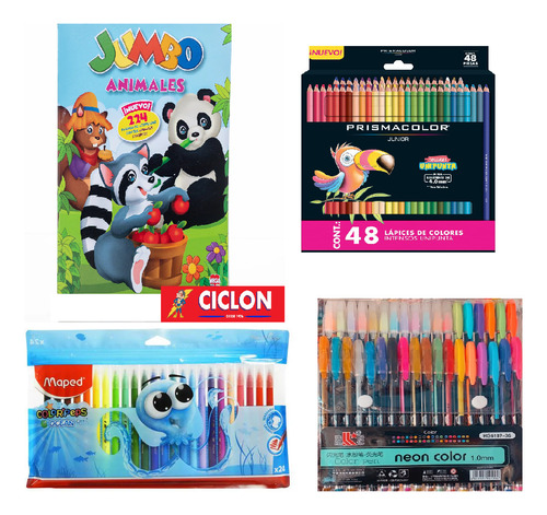 Libro D Juegos Y Colorear Infantil + 48 Prismacolor Junior