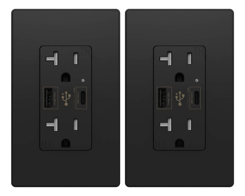 Enchufe De Pared Usb C Decora 4.8a De Doble Velocidad, Recep