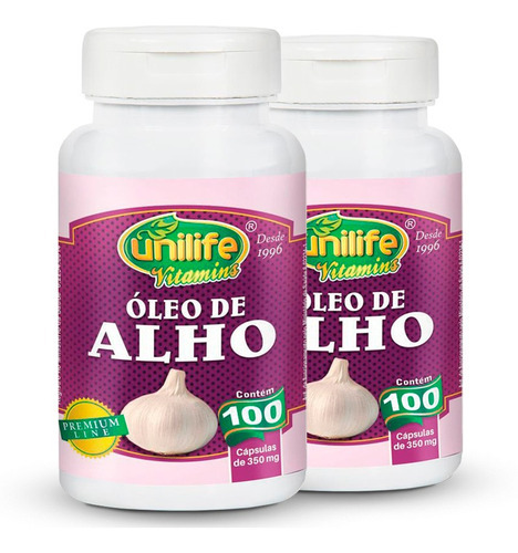 Kit de aceite de ajo Unilife de 350 mg, 2 unidades, 100 cápsulas, sin sabor