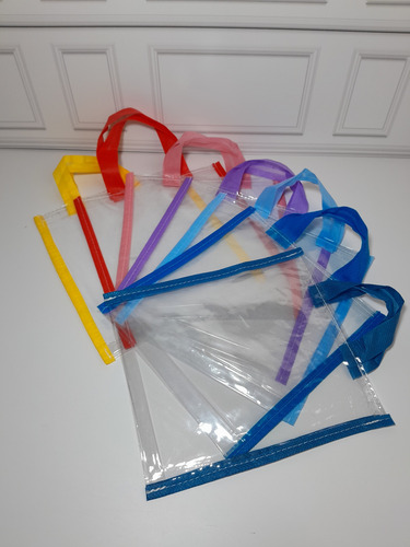 Bolsa Pvc Transparente Golosinera Souvenirs Vacias X20 Amarillo Vacias