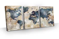 Comprar Quadros Decorativos Sala Moderna Quarto Mapa Mundi Mosaico