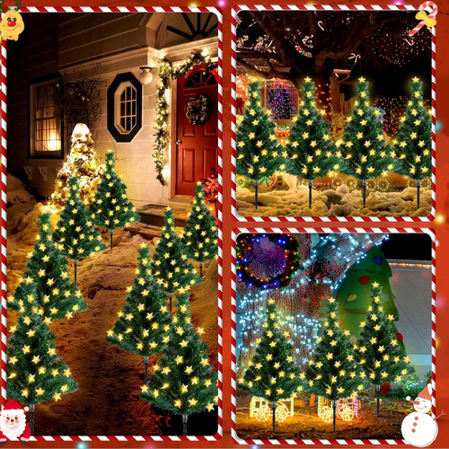 Luces Solares Para Árbol De Navidad Con 8 Modos Impermeables