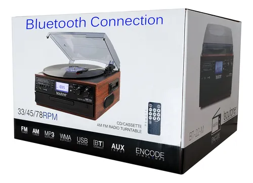 Tocadiscos Bottone Bt-22m Bluetooth Caoba