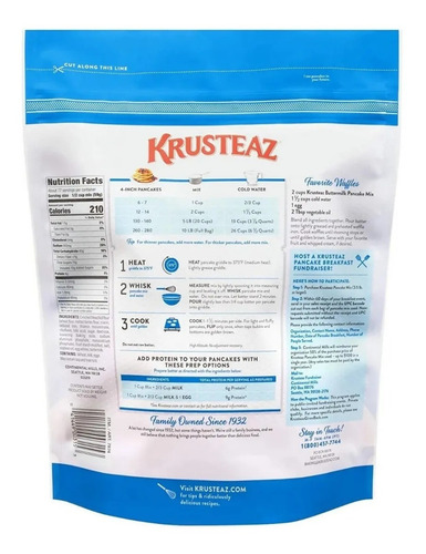 Imagen 3 de 4 de Krusteaz Harina Para Hot Cakes Waffles Ligeros Y Esponjosos