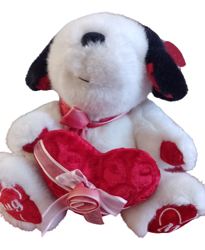 Peluche Perrito Blanco Con Corazón. (e26) Usado