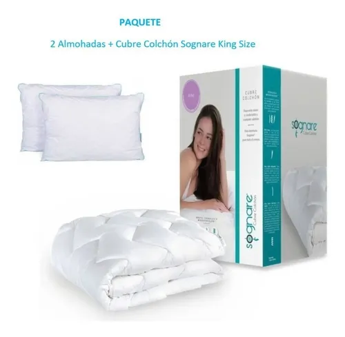 Cubre Colchon King 2 Almohadas King Size Paquete Sognare