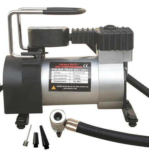 Imagen 7 de 10 de Compresor Aire 1 Piston Cilindro 12v Metal Auto Bici Bolso