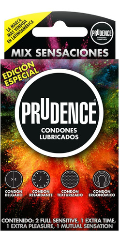 5 Condones Prudence Mix Sensaciones Edición Limitada