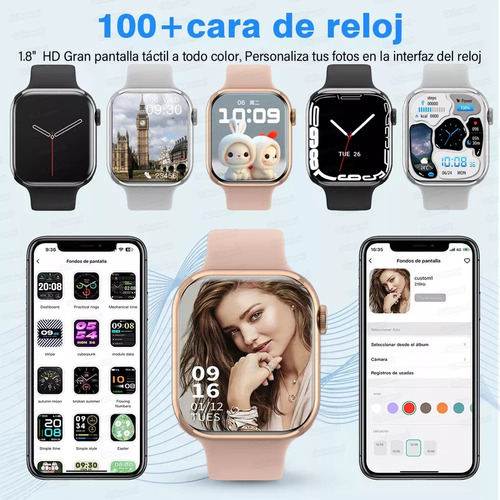 Moda Reloj Inteligente Mujer Hombre Bluetooth Llamada Watch 9 Smartwatch 44mm Smart Watch Compatible Con Motorola