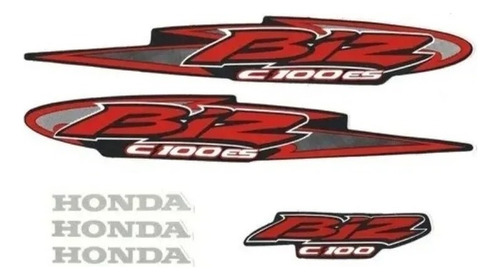 Kit Adesivo Jogo Faixas Moto Honda Biz 100 2005 Cor Verde Ks ( Partida Pedal )
