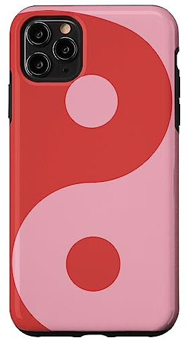 Funda Para iPhone 11 Pro Max Yin Yang Rosa & Rojo Naranja