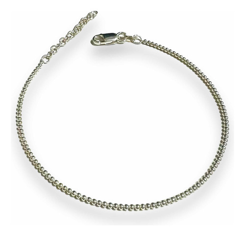 Pulseira Mini Bolinhas Em Prata 925 Legítima Com Extensor