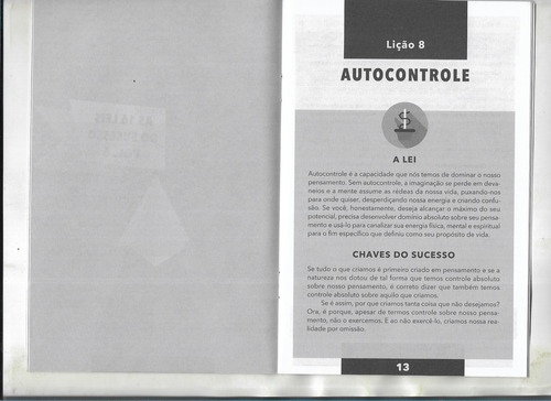 As 16 Leis Do Sucesso N° 6 - Autocontrole ( Ed. Faro-2019-36 Pgs Livreto Auto Ajuda ) Jacob Petry (Usado)