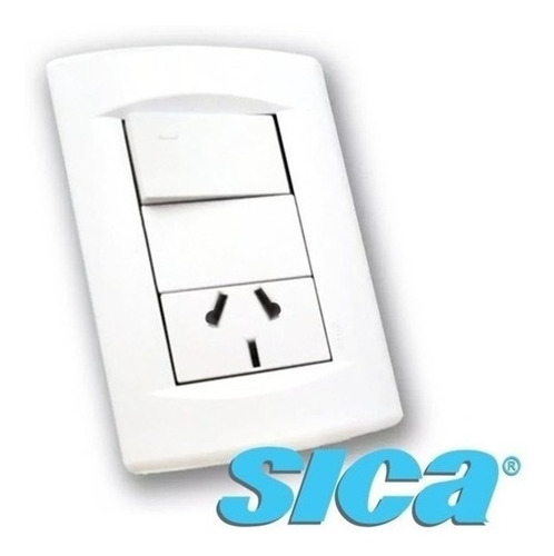 Llave De Luz Completa Sica Life 2 Tomas Blanco Puro X 10 Uni