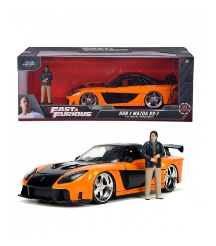 Jada 1:24 Mazda Rx-7 Figura Hanz Rápido Y Furioso F&f Naranj