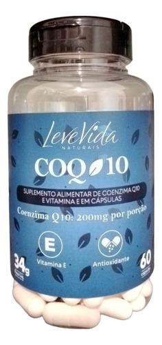 Suplemento Em Cápsulas Levevida  Coq10 Coenzima Q10 Coq10 Em Pote De 34g